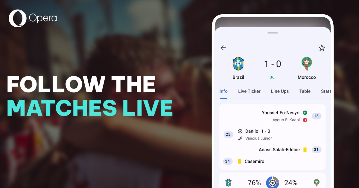 Opera pour Android mis à jour avec une nouvelle page de démarrage et un nouveau hub de football
