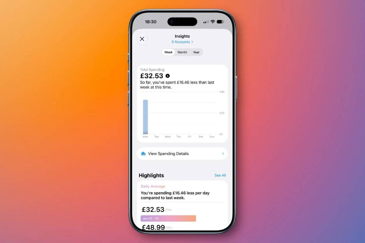 Le nouvel écran Sending Insights d'Apple Wallet