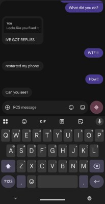 Un utilisateur Android reçoit des réponses en ligne d'un utilisateur iOS 27 bêta 2
