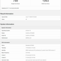 La vitesse de chargement du OnePlus N6 officiellement confirmée, le chipset révélé par Geekbench