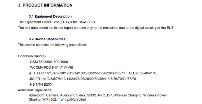 Le Samsung Galaxy Z Flip8 (SM-F776U) est certifié par la FCC