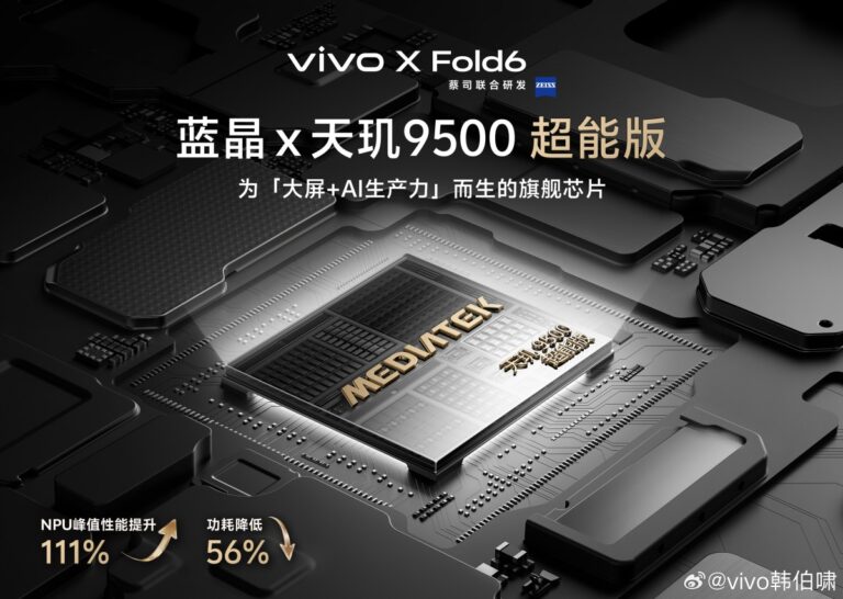 vivo X Fold6 a confirmé qu&rsquo;il comportera une édition spéciale Dimensity 9500 SoC