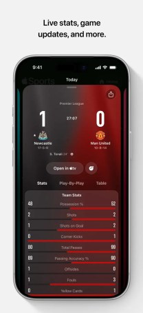 L'application Apple Sports