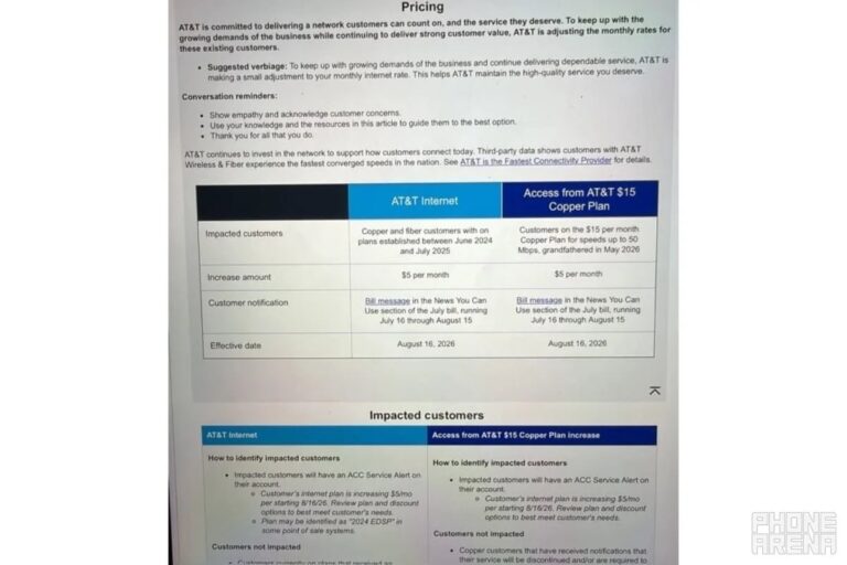 AT&T augmente ses prix le mois prochain, révèle un document divulgué