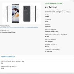 Le Motorola Edge 70 Max est certifié avec la recharge sans fil Qi2 25W