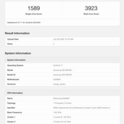 Le Samsung Galaxy M67 émerge sur Geekbench avec une puce Exynos oubliée