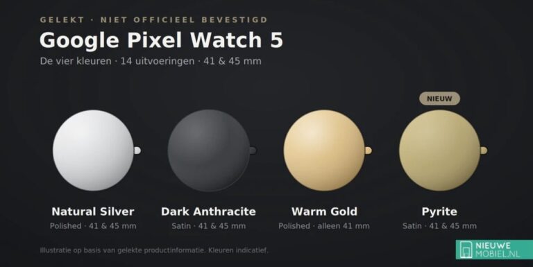 Les couleurs et les prix de la Pixel Watch 5 fuient avant le lancement