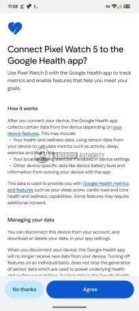 Google Pixel Watch 5 apparaît dans l'application Google Health