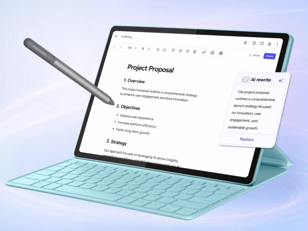 Motorola Moto Pad 70 annoncé : écran 12,1 pouces 90 Hz, connectivité 5G et batterie 10 200 mAh