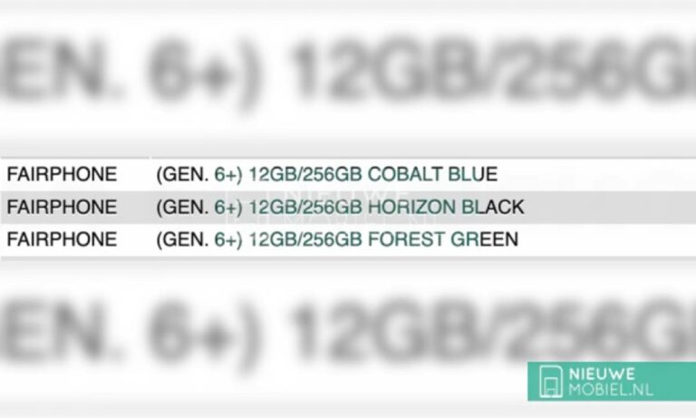 Fairphone 6+ apparaît dans la liste avec une quantité surprenante de RAM