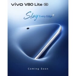 L&rsquo;image teaser du vivo V80 Lite 5G montre une partie de sa conception avant