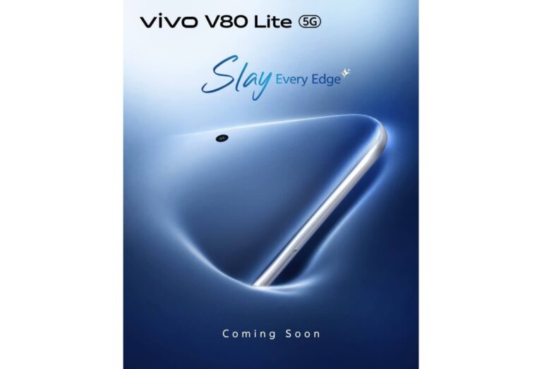 L&rsquo;image teaser du vivo V80 Lite 5G montre une partie de sa conception avant