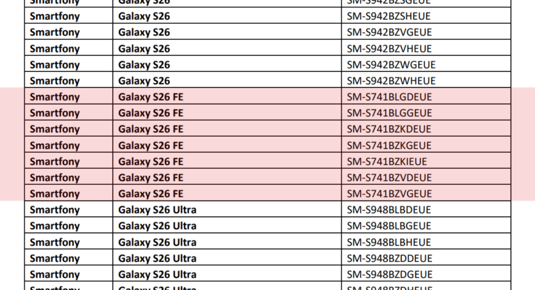 Samsung Pologne répertorie 7 SKU pour le Galaxy S26 FE