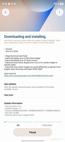 Samsung lance One UI 9 beta 6 pour la série Galaxy S26