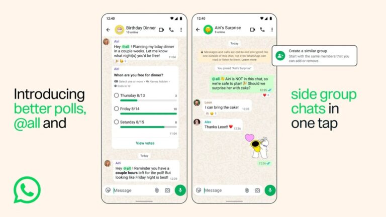 WhatsApp introduit de nouvelles fonctionnalités de discussion de groupe, notamment la balise @all