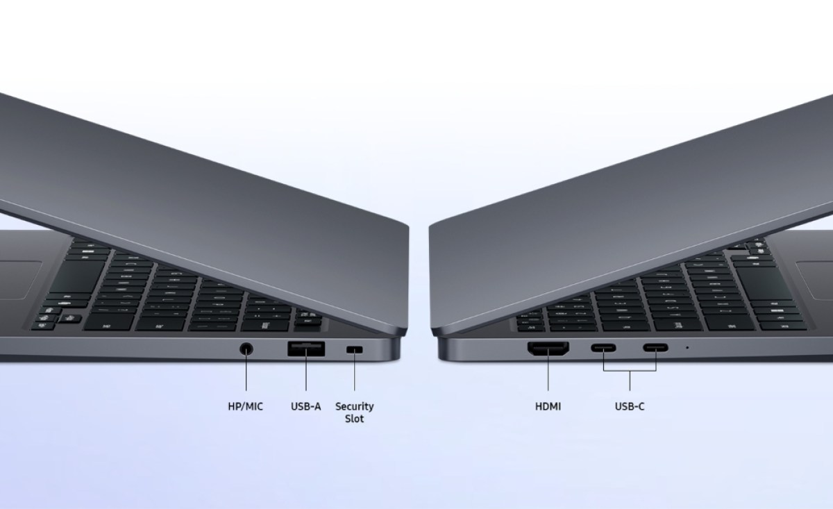 Ports Samsung Galaxy Book6 : prise jack 3,5 mm, USB-A, HDMI 1.4, 2x USB-C