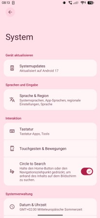 Mise à jour Sony Xperia 1 VIII Android 17