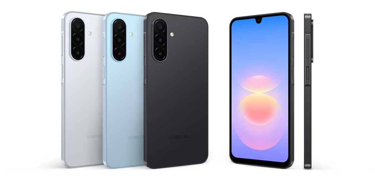 Samsung Galaxy A18 4G en gris, bleu clair et noir