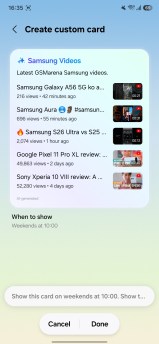 Création de cartes Now Brief personnalisées sur le Galaxy S26 FE