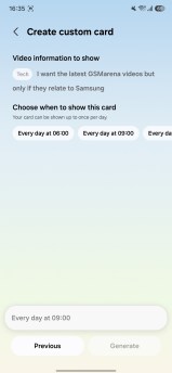Création de cartes Now Brief personnalisées sur le Galaxy S26 FE