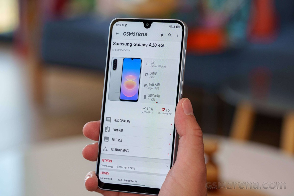 Samsung Galaxy A18 en cours d’examen