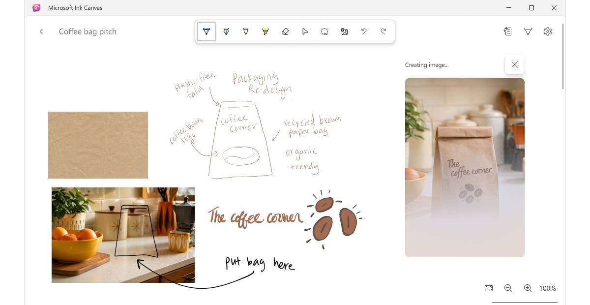Toile d'encre Microsoft