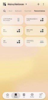 Onglets Appareils et routines