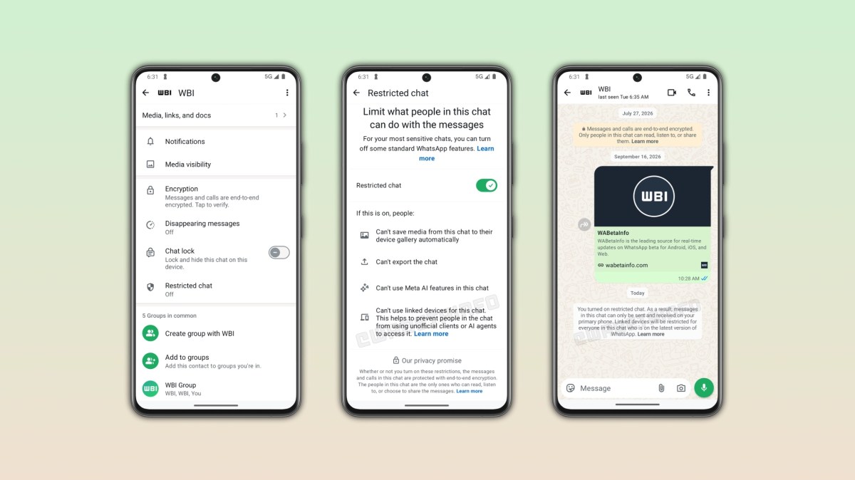 Chat restreint sur WhatsApp pour Android