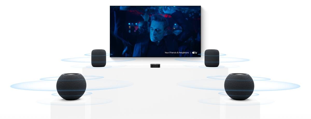 Utilisation de quatre haut-parleurs Apple pour le son surround