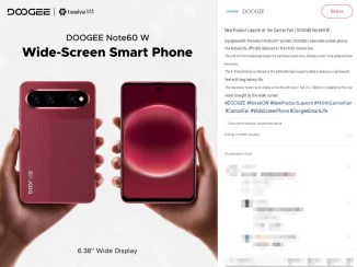 Article de Doogee sur le Note60 W : traduction automatique