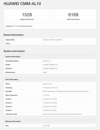 Huawei Mate 90 Pro Max exécute Geekbench, révélant les performances du Kirin 9050 Pro