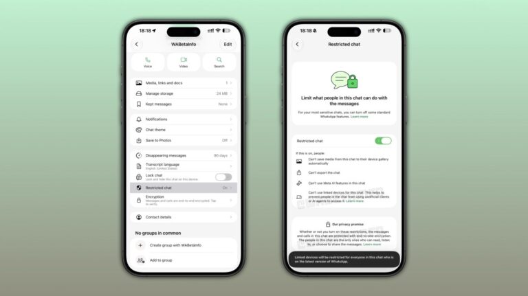 La fonctionnalité de chat restreint de WhatsApp est désormais disponible pour les utilisateurs bêta sur Android et iOS