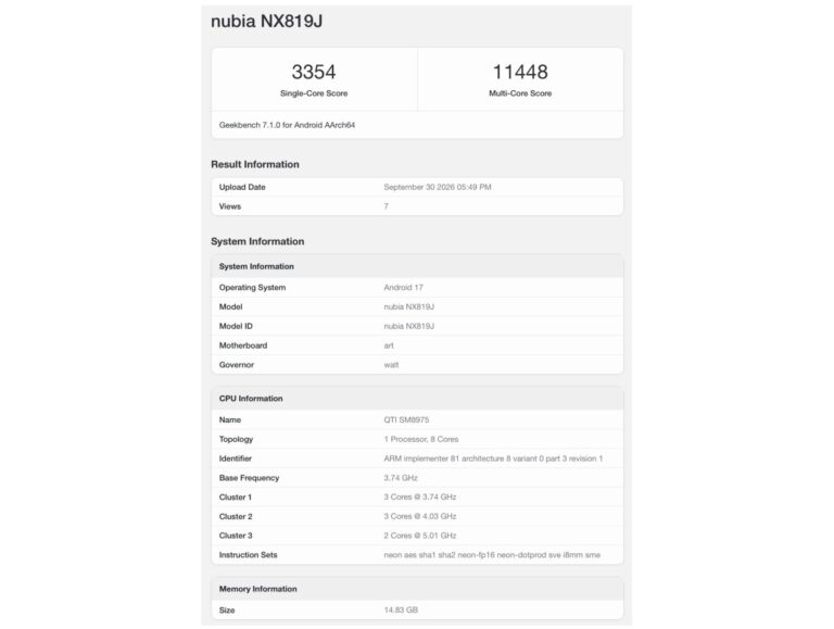 RedMagic 12 Pro+ exécute Geekbench, confirme son chipset et sa quantité de RAM