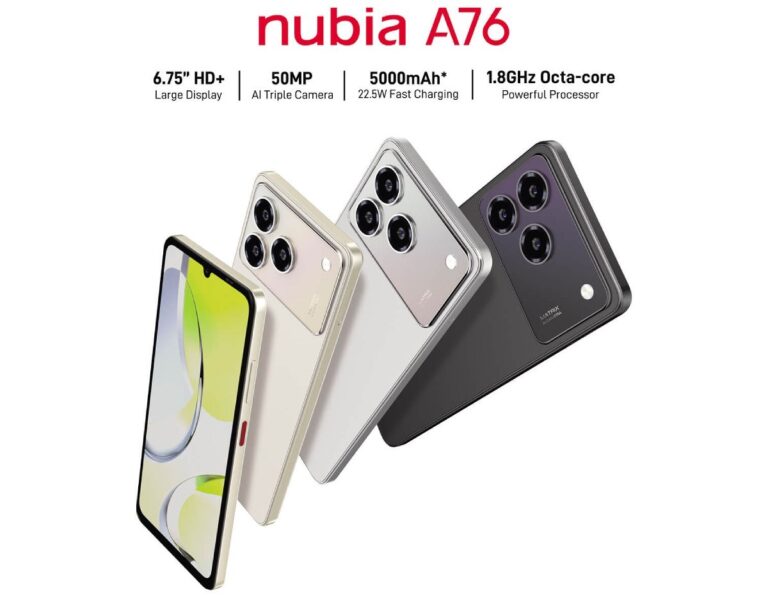 Un autre nubia A76 4G fait ses débuts tranquillement avec un écran plus grand et une batterie à charge plus rapide